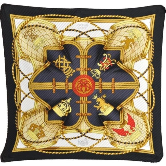 086177AR (S2) Hermes Scarf Pleats ''Grande Tenue'' Multicolor Silk - Picture 1 of 11